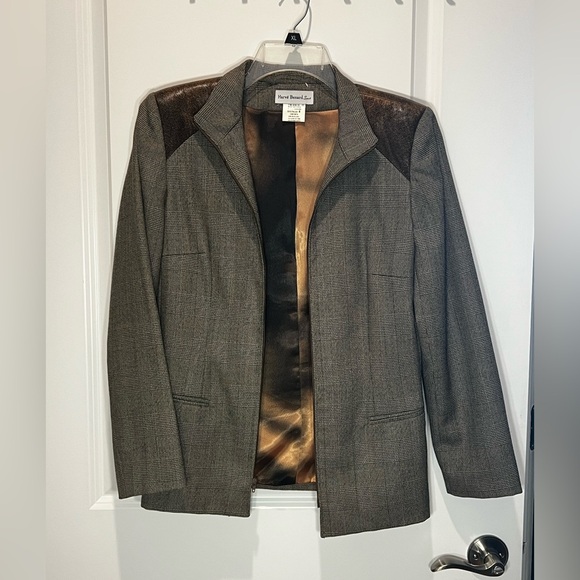 Harve Benard Womens Brown/Beige Blazer Size 4 - Picture 1 of 15